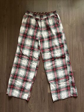 AERIE Plaid Pyjama Pant with Cheetah Waistband